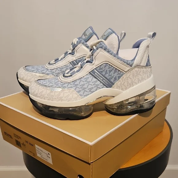 Michael Kors Denim and White High-Top Sneakers - Picture 4 of 10